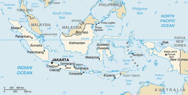 Mappa dell'Indonesia