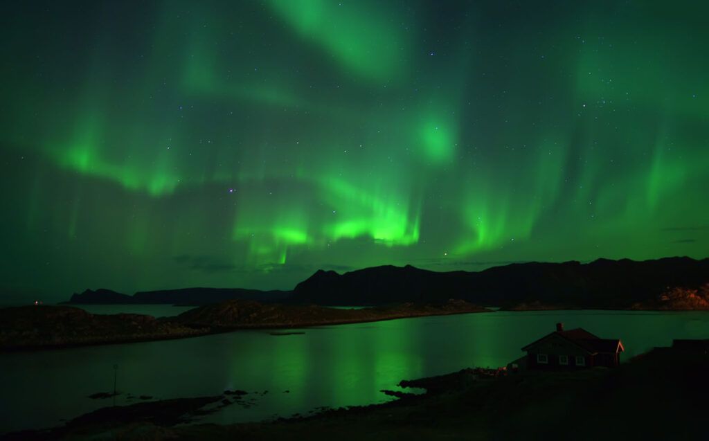 Aurora boreale a Capo Nord.