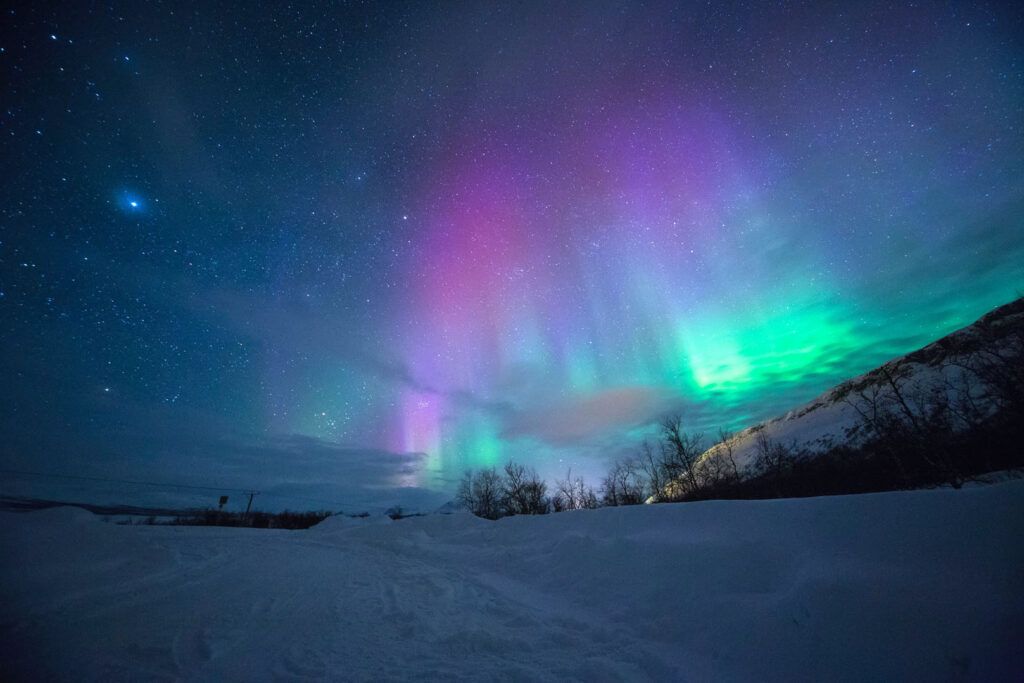 Aurora boreale Tromso, Norvegia.