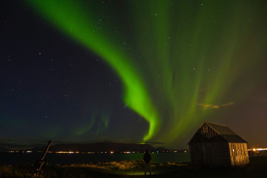 L'aurora boreale sopra Reykjavík