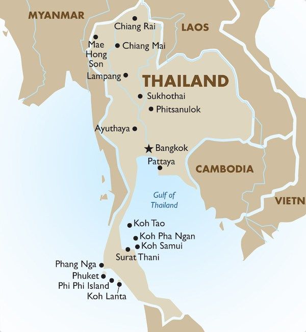 Mappa della Thailandia