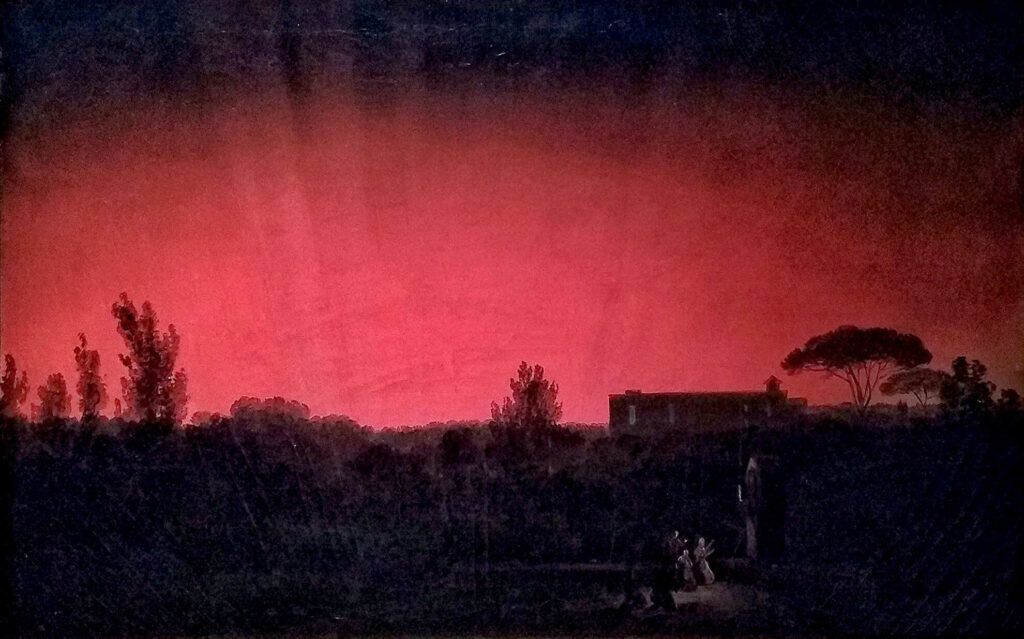 Aurora Boreale a Napoli nel dipinto di Salvatore Fergola del 1848.