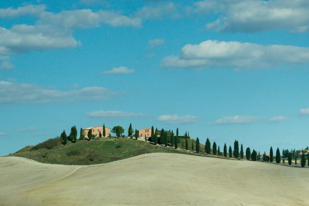 I caratteristici cipressi delle verdi colline toscane