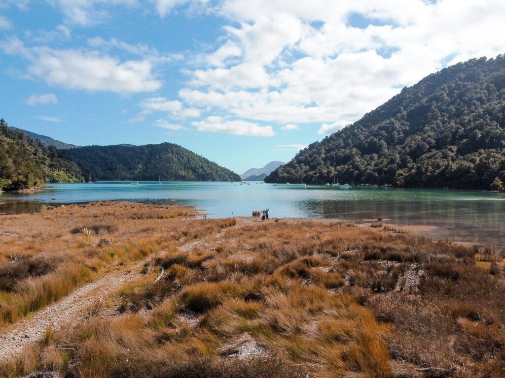 Lago e montagne di giorno in Nuova Zelanda