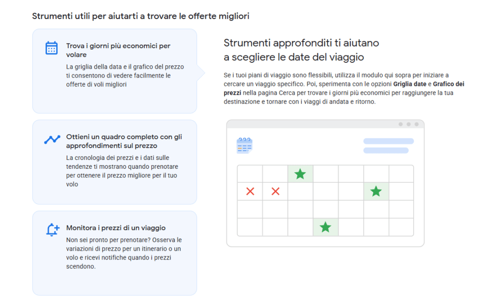 Strumenti google che ti aiutano a scegliere le date del viaggio