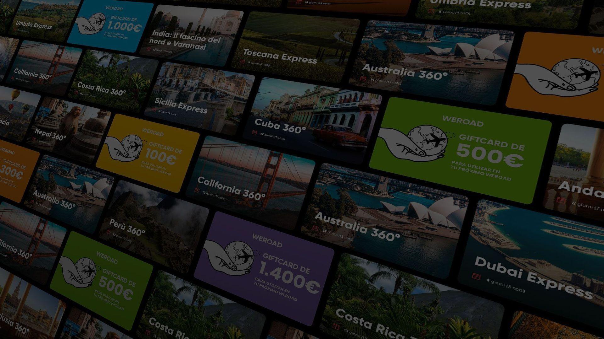 Tarjetas regalo viajes de WeRoad