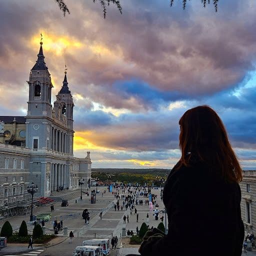 La cattedrale dell’Almudena La cattedrale dell’Almudena di Madrid al tramonto