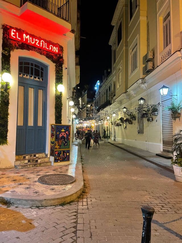 Casco Viejo by night Street of Casco Viejo lit up at night, Panama City
