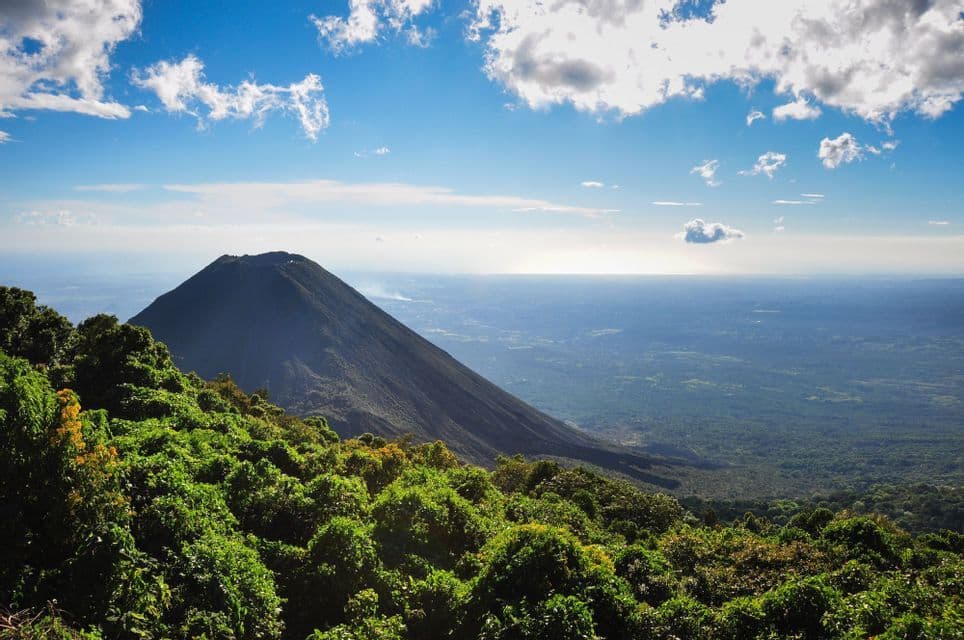 The cone of the Izalco volcano seen from Cerro Verde, El Salvador