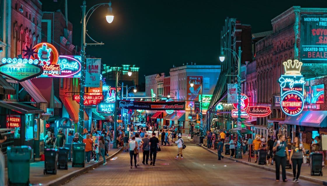 Beale Street at night, Memphis Beale Street at night, Memphis