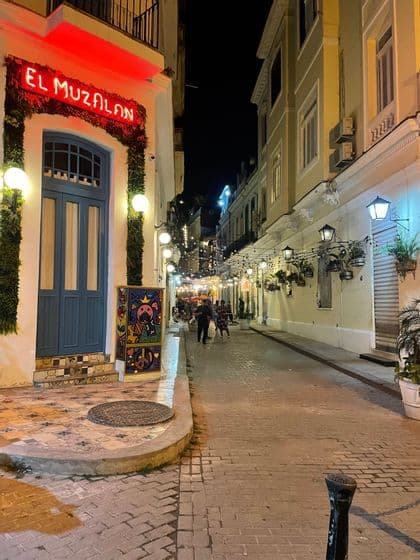 Casco Viejo by night Street of Casco Viejo lit up at night, Panama City