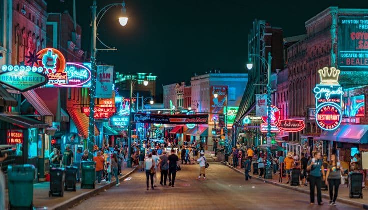 Beale Street at night, Memphis Beale Street at night, Memphis