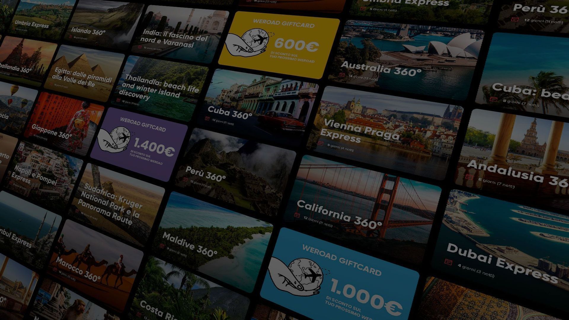 Vuoi regalare un viaggio? Ci sono le gift card WeRoad! Gift card di WeRoad per viaggi di gruppo