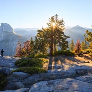 Half Dome at sunset from above the valley Half Dome at sunset from above the valley