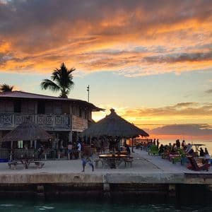 Sunset at The Split Sunset over the bar at The Split on Caye Caulker, Belize