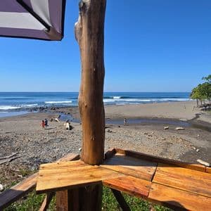 Black sand beach on the Pacific surf coast of El Salvador