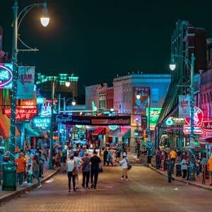 Beale Street at night, Memphis Beale Street at night, Memphis