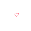 A white line icon of an open hand holding a gift box with a red heart on a black background.