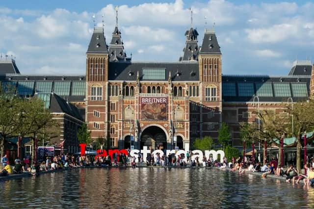 Panoramic view of Amsterdam train station