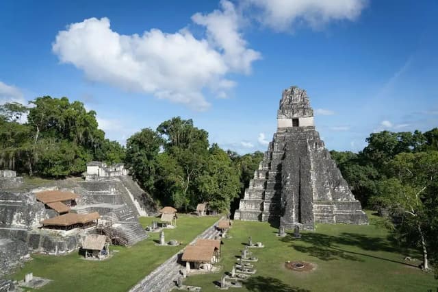 Mayan temple at Tikal rising above the jungle, Guatemala